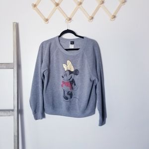 DISNEY MINNIE MOUSE GRAY SWEATSHIRT SIZE MEDIUM